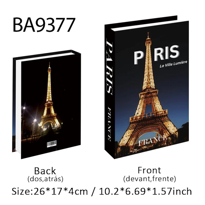 Luxury Fake Book Storage Box Abstract Decorative Books Open Paris Home Decor Coffee Table Bedroom Ornaments Interior Decoration