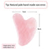 Pink heart-shaped gua sha tool, about 8 x 5 cm