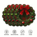 Set of 4 green wreath placemats with red bow, Style C