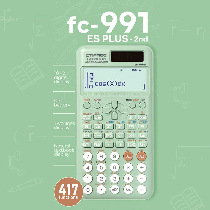 FC-991 ES PLUS Multifunctional science function calculator-417function Specially designed for student exams, economical packagin