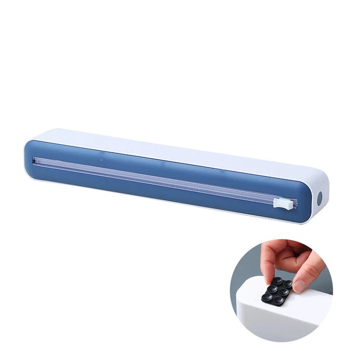 Food Film Dispenser Magnetic Plastic Wrap Dispenser with Cutter Storage Box Aluminum Foil Stretch Film Cutter Storage Holder