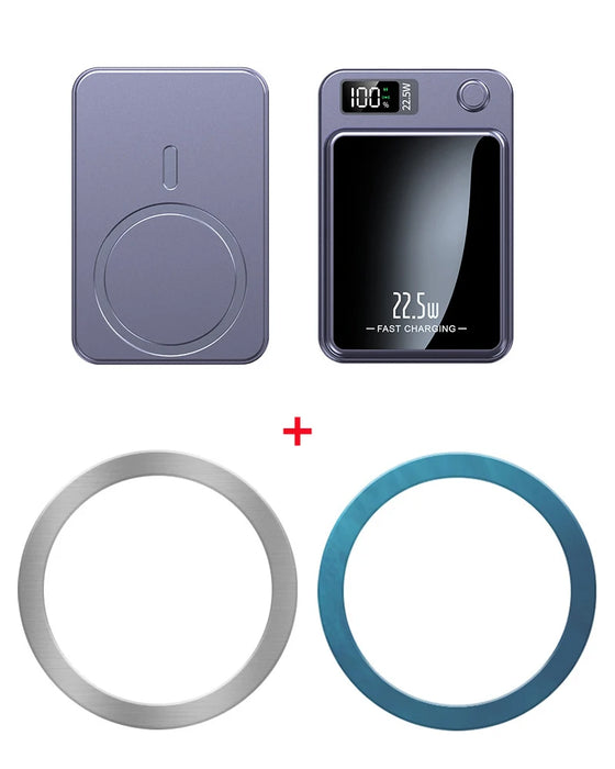 20000mAh Magnetic Wireless Charger Power Bank Magnetic Ring for iPhone 16 15 Samsung Huawei Xiaomi 22.5W Fast Charging Powerbank