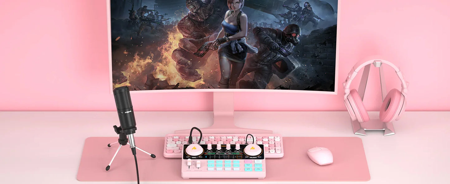 Maono AM200-S1 Sound Card Microphone Set MaonoCaster Audio Interface with Mic
