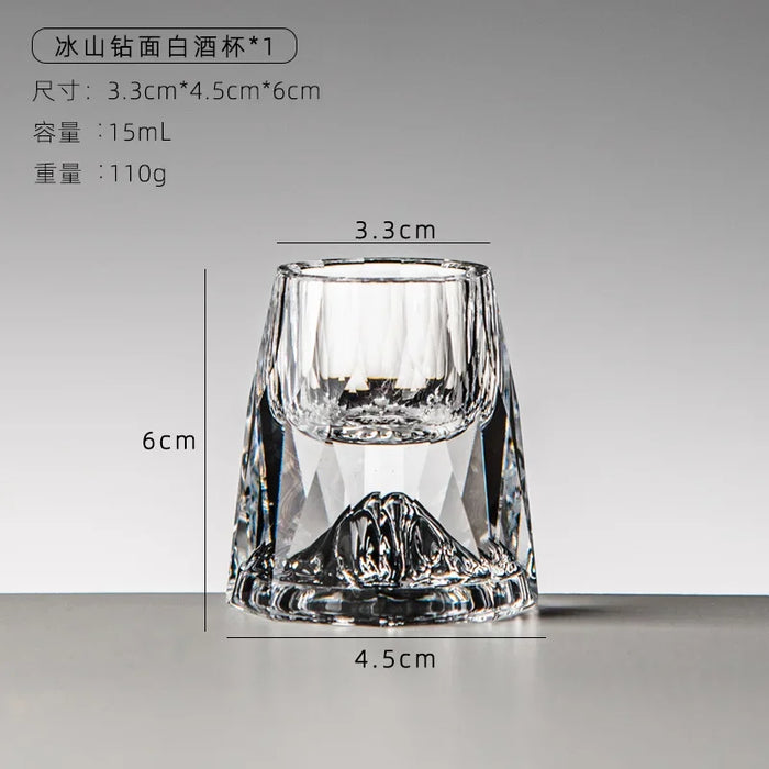 Crystal Liquor Spirits Shot Glasses Gift Box Gold Mountain Thick Bottom Wine Glasses Whiskey Glass Spirits Vodka Brandy Shot Cup