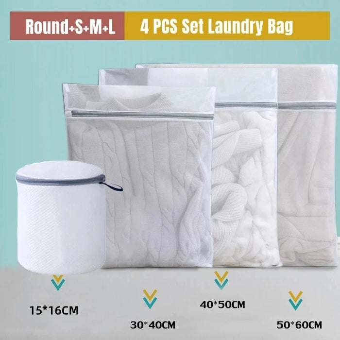 Laundry Bag Reusable Mesh Wash Bag with Non Rust Zipper Clothes Protection Net Washing Machine Universal