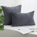 Dark grey corduroy cushions, square and rectangular
