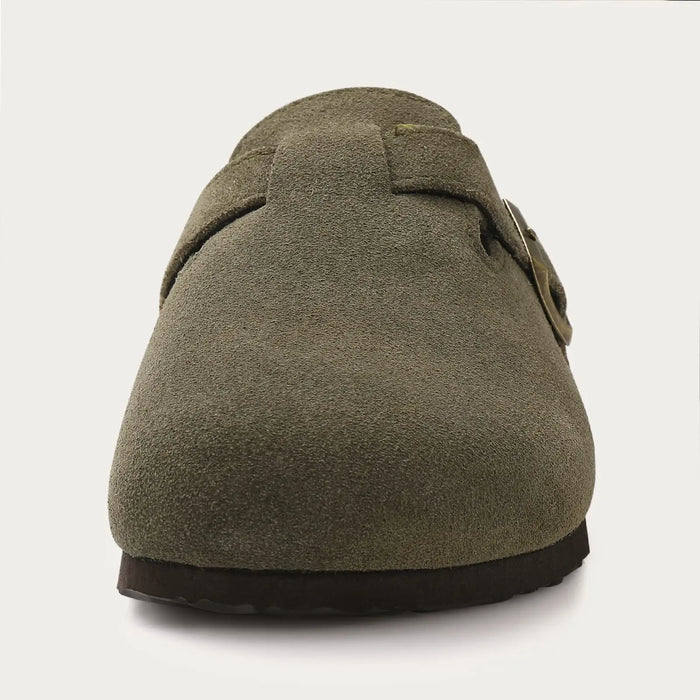 KIDMI Suede Clogs for Women Men Mules Cork Footbed Sandals With Arch Support Fashion Nonslip Outdoor Beach Slippers Home Shoes