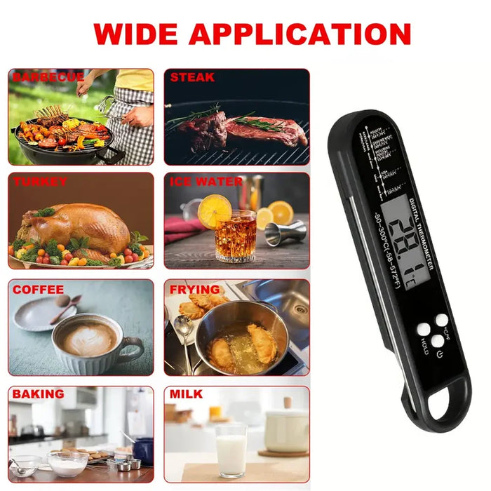 Instant Read Meat Thermometer Stainless Steel Kitchen Cooking Bbq Digital Meat Thermometer With Probe