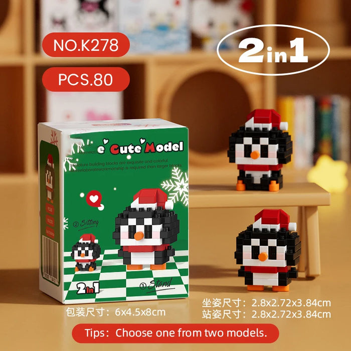 Penguin 2-in-1 micro block figure, 80 pieces, two poses