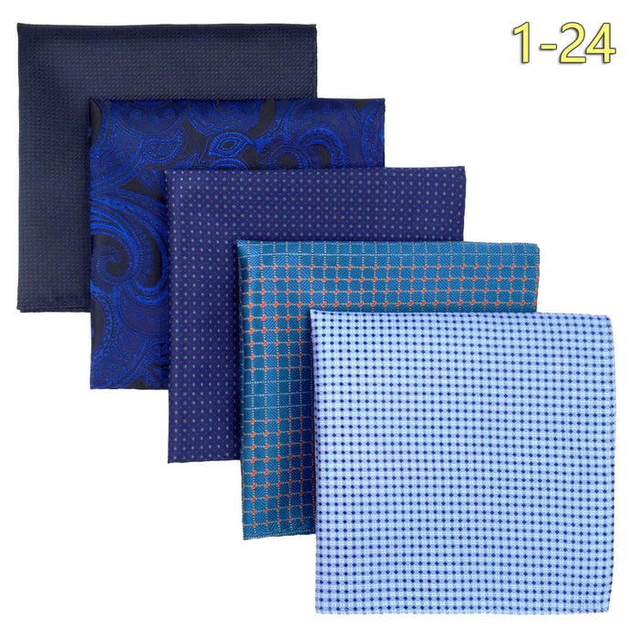 5 Pieces Mens Pocket Squares Wedding Handkerchiefs Set Fashion Formal Bundle Luxury Unique