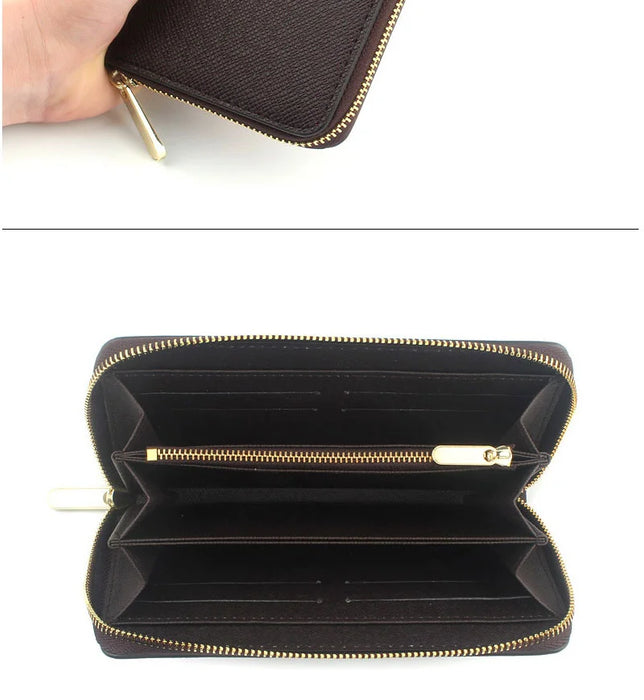 Custom Initial Letters Genuine Saffiano Leather Unisex Long Wallet Purse