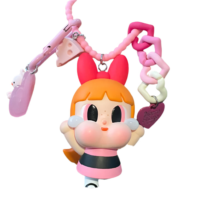 Crybaby Power-puff Girls Cartoon Car Key Pendant Bag Keychain Doll Kawaii Backpack Decoration Doll