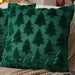 Green cushion covers with large raised trees