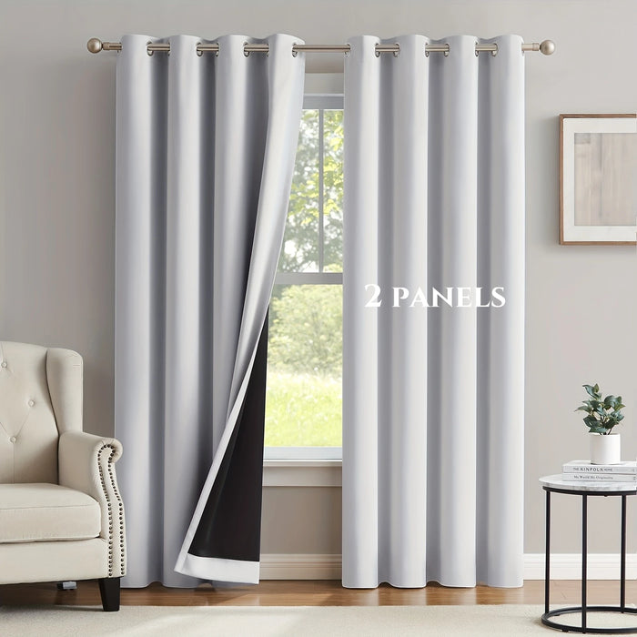 2pcs Blackout Thermal Curtains With Coating Insulated Liner, Window Curtains for Bedroom, Living Room, Dining Room, Home Decor