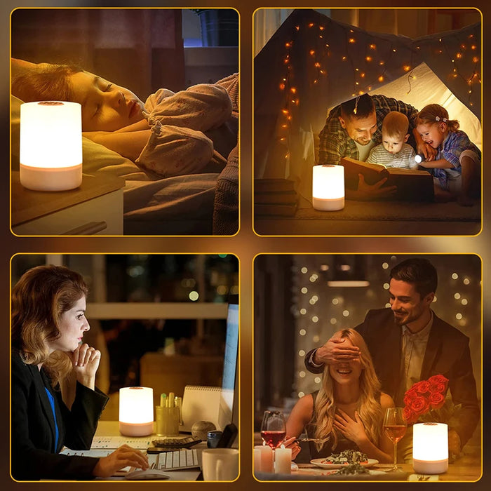 Touch Night Light Bedroom Table Lamp 3 Modes Dimming Rechargeable Night Lamp Ambient Light Soft Light Bedside Lamp For Kids Gift