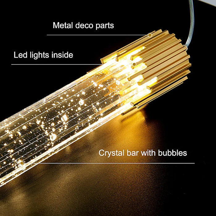 Modern Luxury Crystal Pendant Lamps Home Decor Bedside Hanging Light