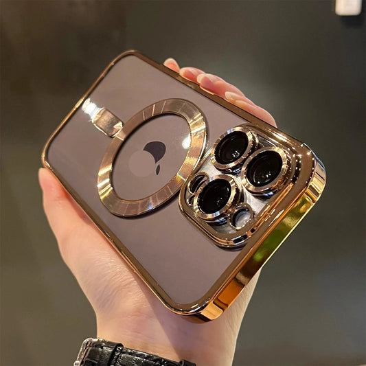 Luxury Magnetic Plating Clear Case For Magsafe Wireless Charging iPhone 11 12 13 14 15 16 Pro Max Plus Shockproof Silicone Cover