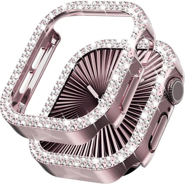 Bling Diamond Hollow Case for Apple Watch 46mm 42mm 40mm 41/44/45/49/41mm for iWatch Series 11 10 9 8 7 6 5 4 3 Protector Cover