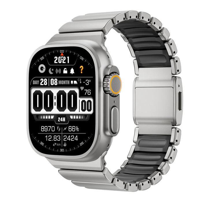 Titanium Silicone Magnetic Strap for Apple Watch Ultra 3/2 49mm Series 11 10 46mm Metal Band for Iwatch 9 8 7 45mm 6 SE 5 44mm