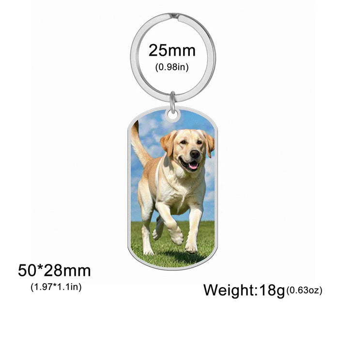 Custom Photo Keychain Stainless Steel Keyring Rectangle Heart Shape Personalized Picture Key Holder Jewelry Valentine's Day Gift