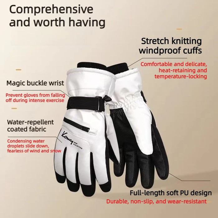 Winter Cycling Gloves Non Slip Touch Ski Gloves Snowboard Accessories Waterproof Pocket Warm Men's and Women's Thermal Gloves