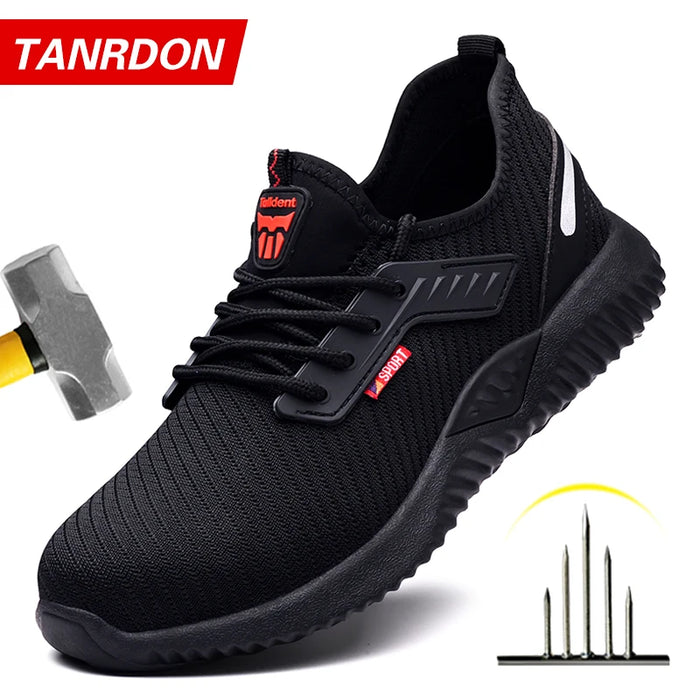 Safety Shoes Men With Steel Toe Cap Anti-smash Men Work Shoes Sneakers Light Puncture-Proof Indestructible Shoes Tactical Boots