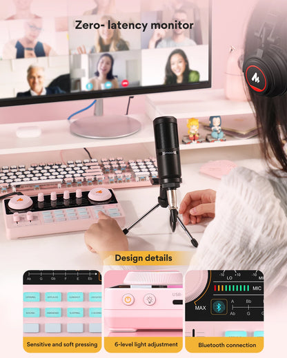 Maono AM200-S1 Sound Card Microphone Set MaonoCaster Audio Interface with Mic