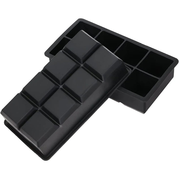 LMETJMA Large Ice Cube Trays with Lids Silicone Ice Cube Square Molds BPA Free Ice Cube Molds for Whiskey Cocktails JT09