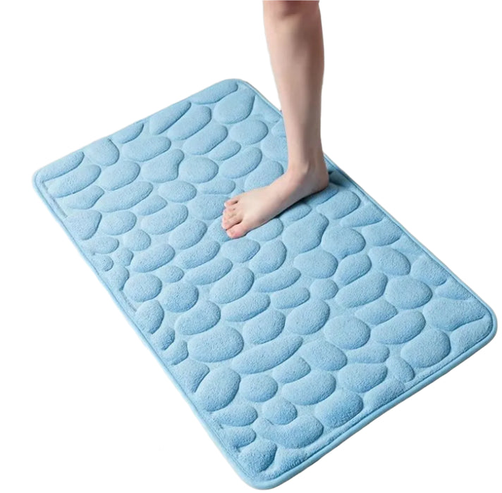 Non Slip Carpets Cobblestone Embossed Bathroom Side Floor Rug Memory Foam