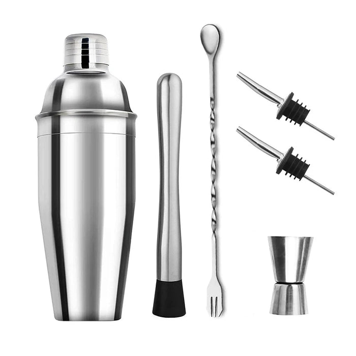 6/7/10pcs Stainless Steel Cocktail Shaker Bartending Tools Bartender Kit Martini Sharker Drink Mixer Set With Storage Bag
