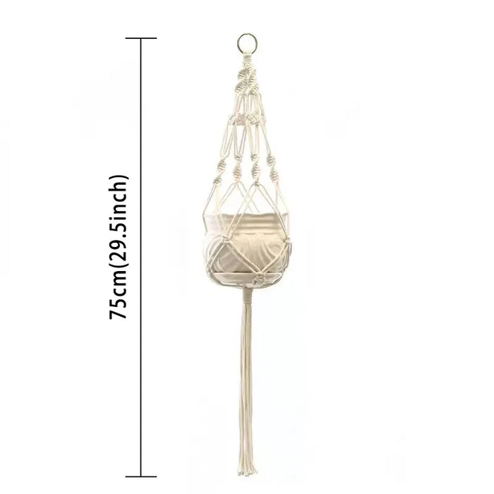Hanging Plant Handmade Macrame Plant Hanger Flower Pot Planter Hanger Wall Decor Courtyard Garden Hanging Planter Hanging Basket