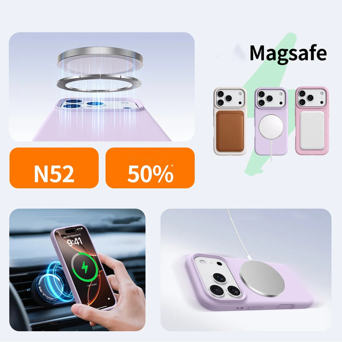 Original Liquid Silicone Magsafe Case for Apple iPhone 17 13 15 16 14 Pro Max Wireless Charging 12 15 16 17 Magnetic Soft Cover
