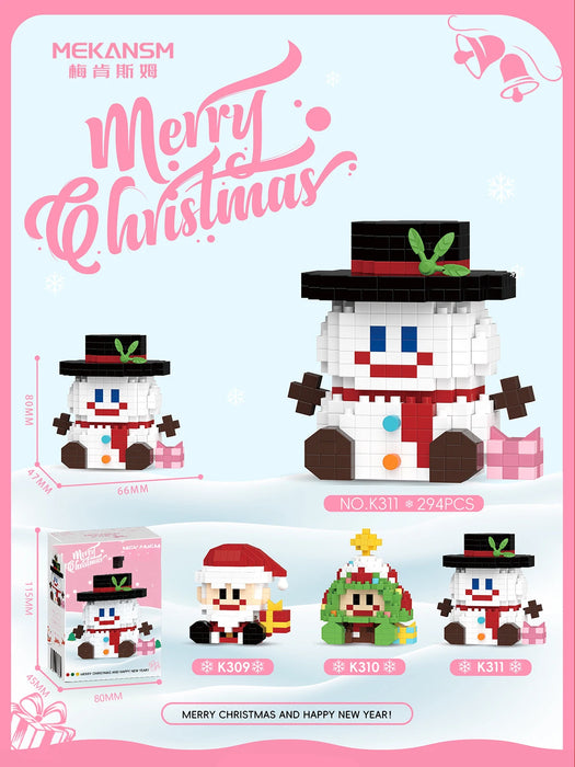 Snowman micro block figure, 294 pieces, with box