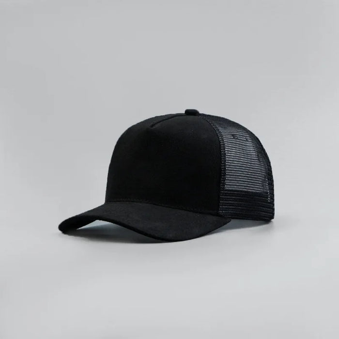 Leather Label Custom Logo Five-panel Suede Baseball Cap Men and Women Spring and Summer Color Matching Mesh Truck Driver Hat