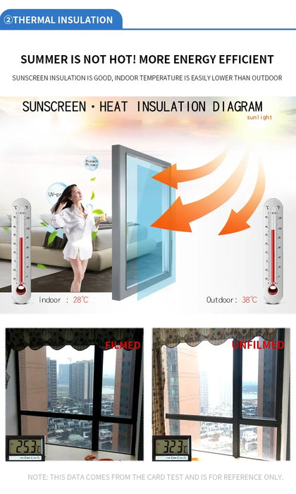 2/3/5M One Way Mirror Window Film Vinyl Self-adhesive Reflective Solar Film Privacy Window Tint for Home Silver Glass Sticker