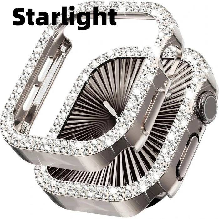 Bling Diamond Hollow Case for Apple Watch 46mm 42mm 40mm 41/44/45/49/41mm for iWatch Series 11 10 9 8 7 6 5 4 3 Protector Cover