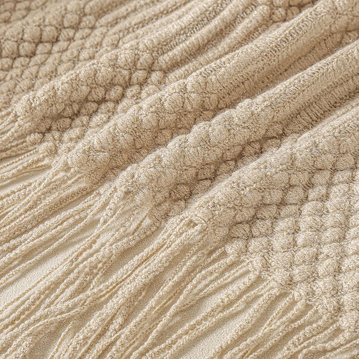 Close-up of khaki knit rows