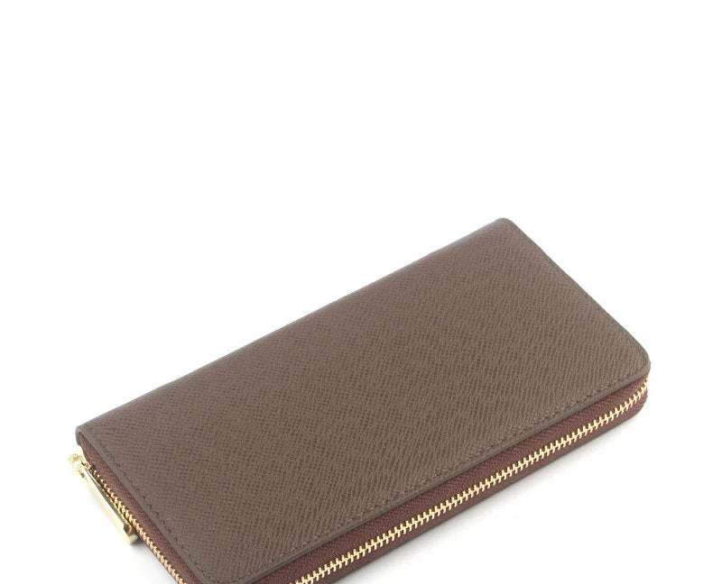 Custom Initial Letters Genuine Saffiano Leather Unisex Long Wallet Purse