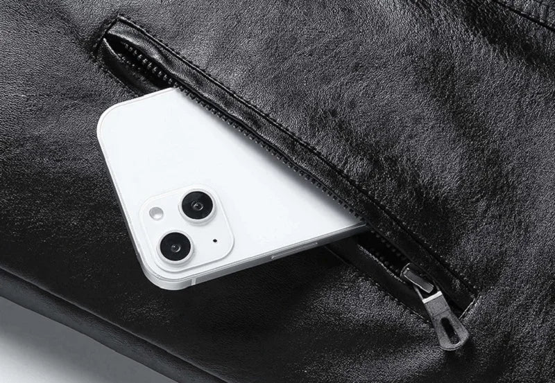 Phone in the zip side pocket