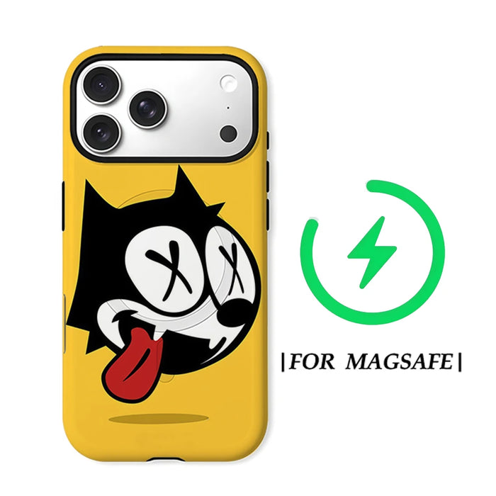 Cartoon f-Felix the Cat Phone Case For Magnetic Phone Case for IPhone 17 16 15 14 13 Pro Max Plus Single Double-layer tough Case