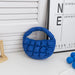Royal blue mini quilted puffer tote