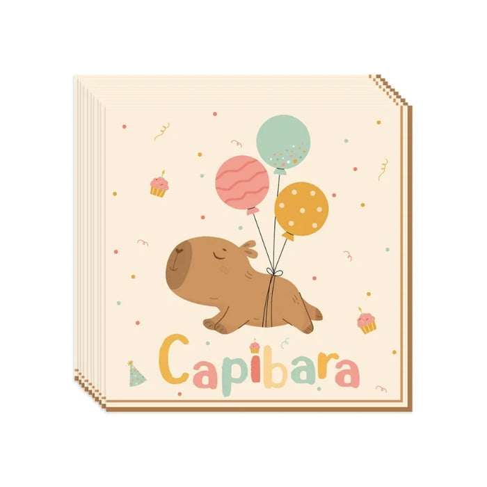 Capybara Birthday Decoration Cartoon Tableware Cups Plate Napkin Balloons Capybara Theme Birthday Party Decoration Supplies Kit