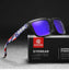 KDEAM polarized square sunglasses, mirror blue lenses (C25)