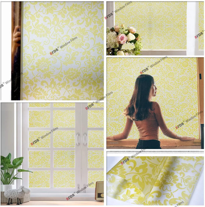 Stained Decorative Window Film Static Self Adhesive Glass Sticker Heat Control Vinyl Window Cling For Home Door Glass Decals