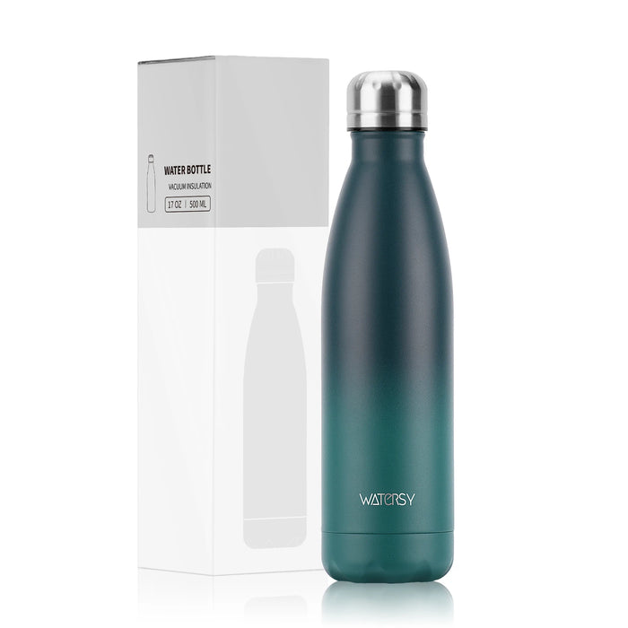 WATERSY 500ml Insulated Water Bottle, Stainless Steel Thermal Leakproof Flask, BPA-Free Double Walled Vacuum Bottle for Sports