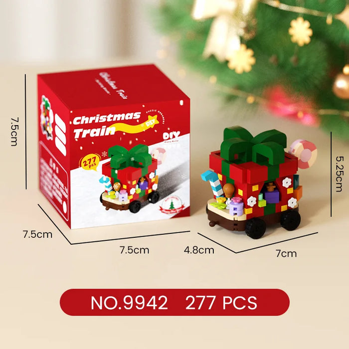 Christmas train gift car micro block set, 277 pieces, with box