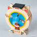 Solar fan model with blue blades and a cat-shaped frame