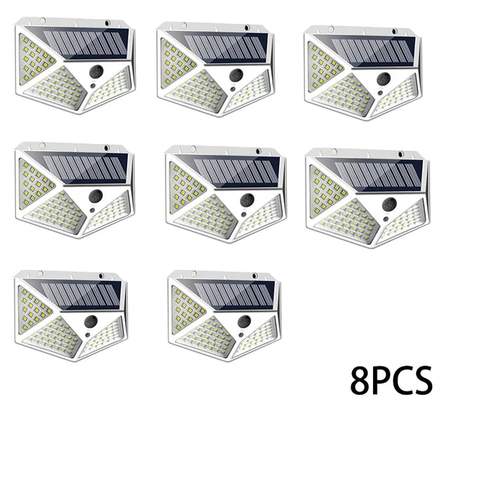 1-12 Pack Solar Lights Outdoor 100 LED Wall Lamp Motion Sensor Lights Waterproof Solar Street Light for Garden Porch Yard Garage