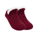 Fleece-lined slipper socks: Solid Wine Red