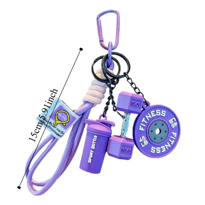Dopamine Barbell Plates Keychain Kettlebell INS Simulation Dumbbells Keyring Detachable Creative Fitness Series Pendant Gifts